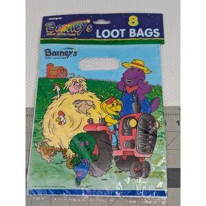 Barney Dinosaur Birthday Loot Favor Bag Lot Sealed 1998